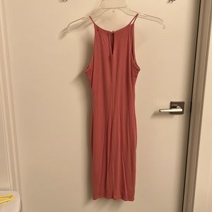 Rose colored sleeveless mini dress